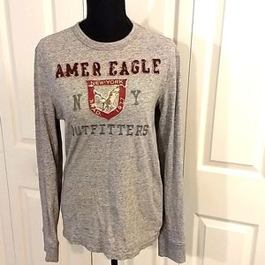 American Eagle long sleeve Heather grey t shirt